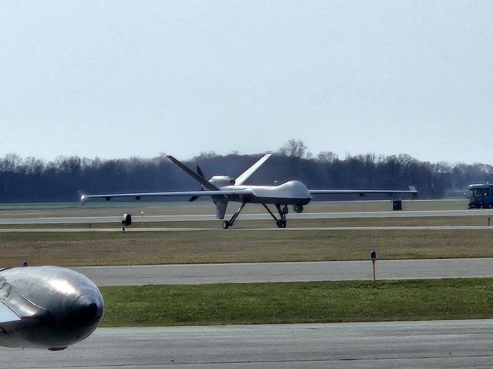 drone on the runway