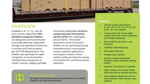 SelectTech EMI Shelters Slick Sheet